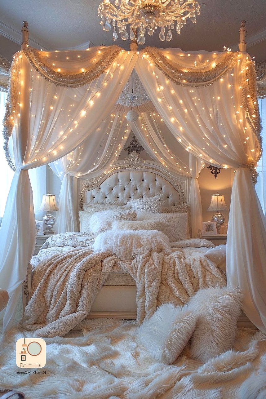 Add a Canopy or Curtain Around the Bed