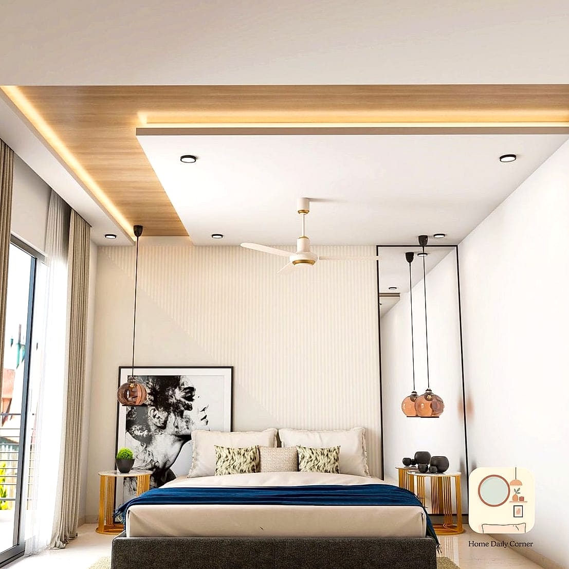 27 Creative Small Bedroom Ideas Ideas You Haven't Seen Before 17 Add a Ceiling-Mounted Canopy