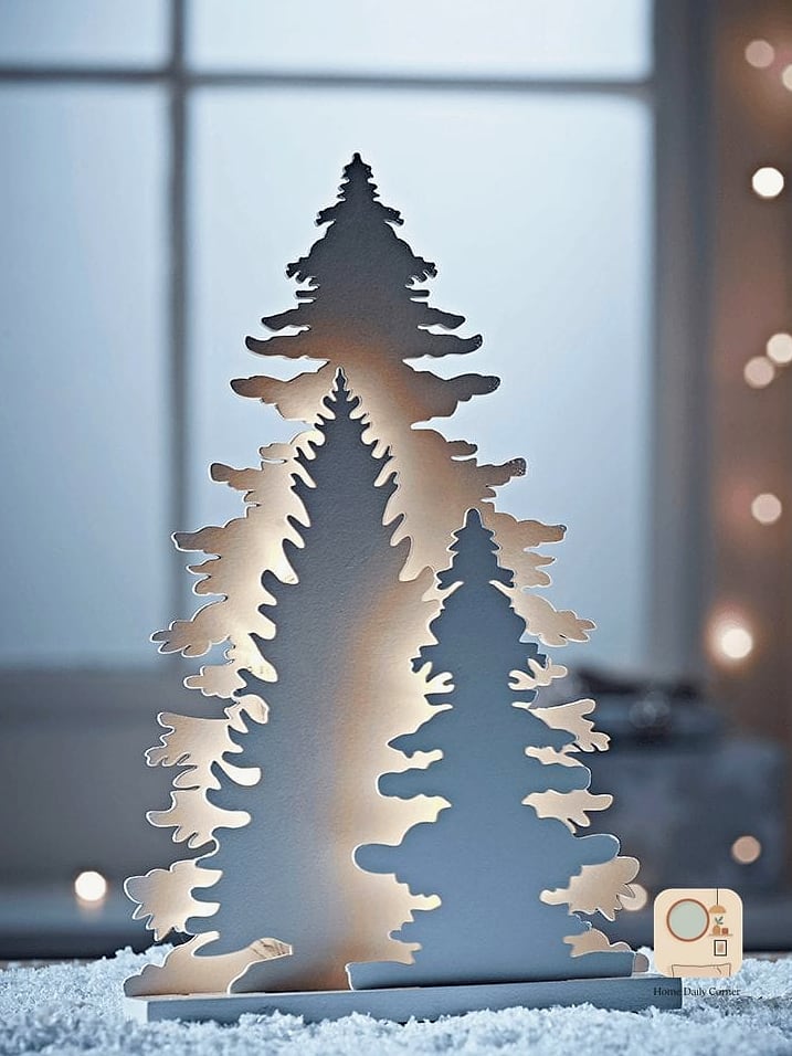 25 Bedroom Christmas Decor Ideas to Steal From Interior Designers 16 Add a Christmas Tree Silhouette Wall Decal