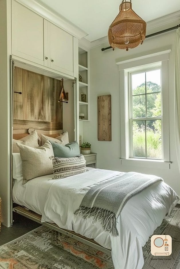 27 Creative Small Bedroom Ideas Ideas You Haven't Seen Before 10 Add a Fold-Down Wall Desk