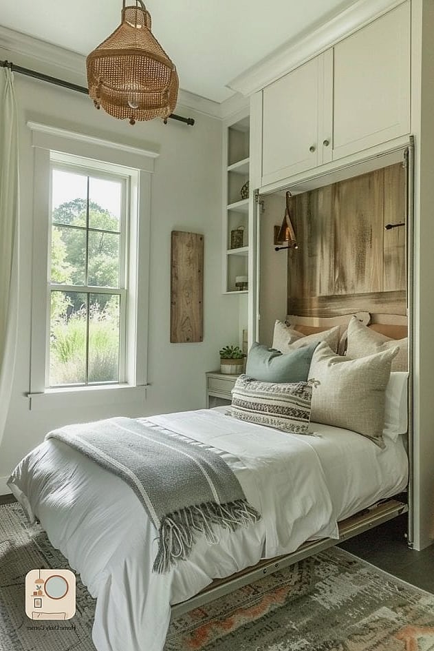 27 Creative Small Bedroom Ideas Ideas You Haven't Seen Before 23 Add a Fold-Down Vanity Mirror
