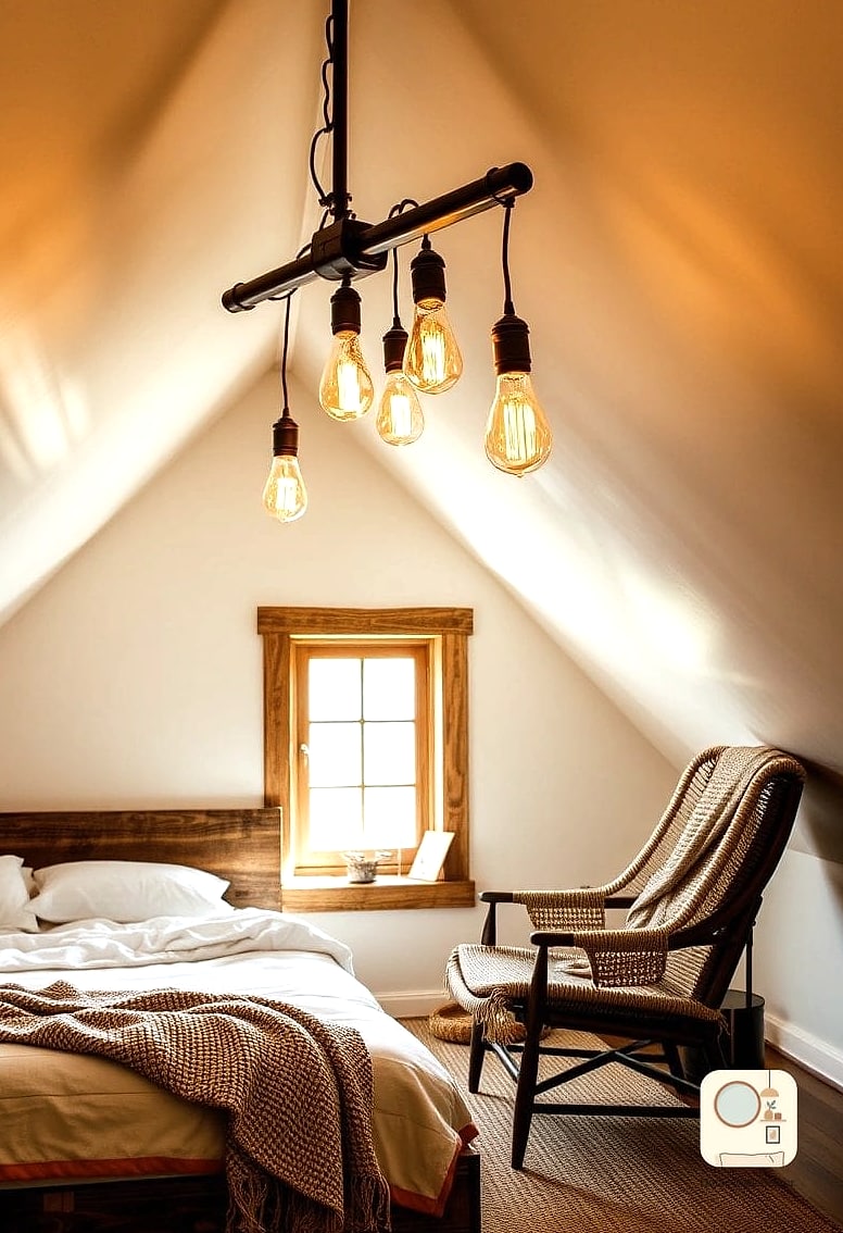 13 Attic Bedroom Ideas Designs That Maximize Style and Function 9 Add Layered Lighting Since Overhead Options Are Limited