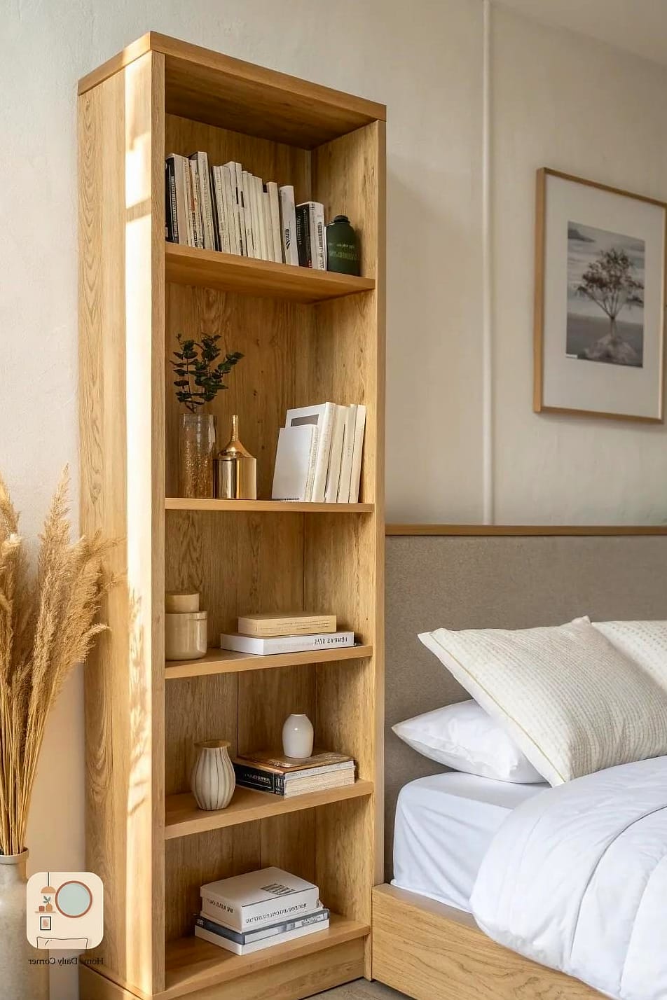 27 Creative Small Bedroom Ideas Ideas You Haven't Seen Before 28 Add a Slim Bookshelf as a Headboard