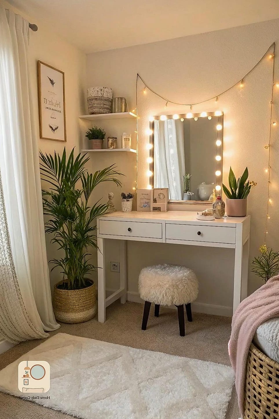 Add a Vanity or Small Desk for a Multi-Use Space