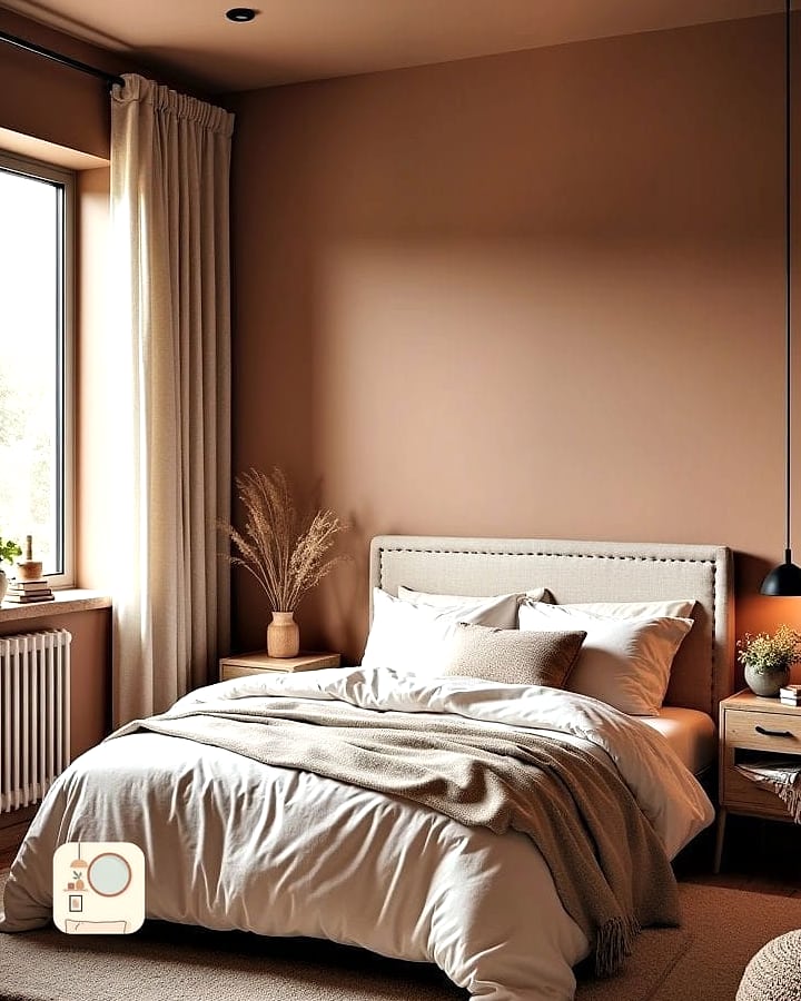 21 Warm Bedroom Ideas to Steal From Interior Designers 12 Add Warm-Toned Wall Art or Framed Textiles