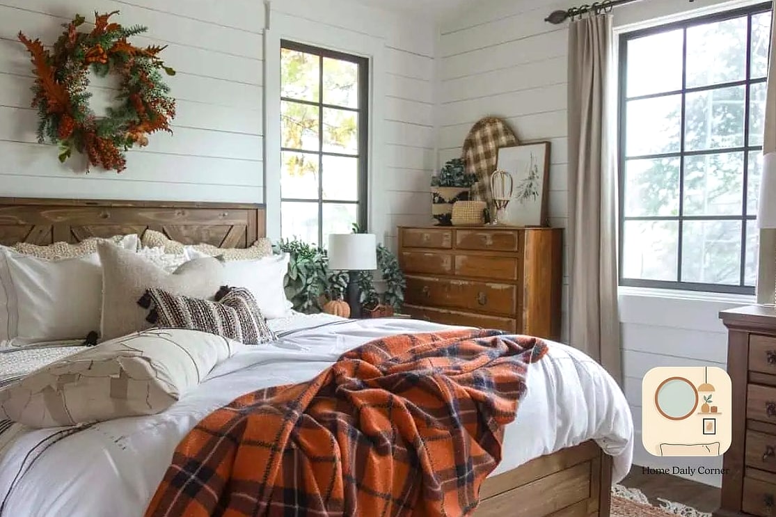 18 Fall Bedroom Decor Concepts That Are Actually Achievable on a Budget 12 Add a Wood or Rattan Headboard Accent