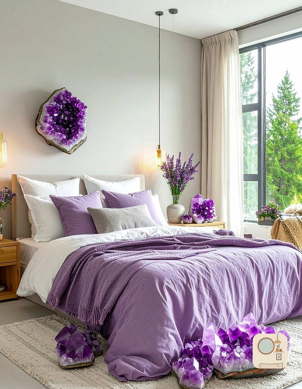 15 Purple Bedroom Decor Ideas to Upgrade Your Home This Weekend 12 Amethyst Rug Underfoot