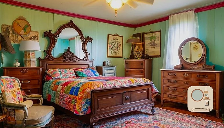 20 Eclectic Bedroom Looks We're Obsessed With This Year 7 Antique Furniture with Contemporary Art