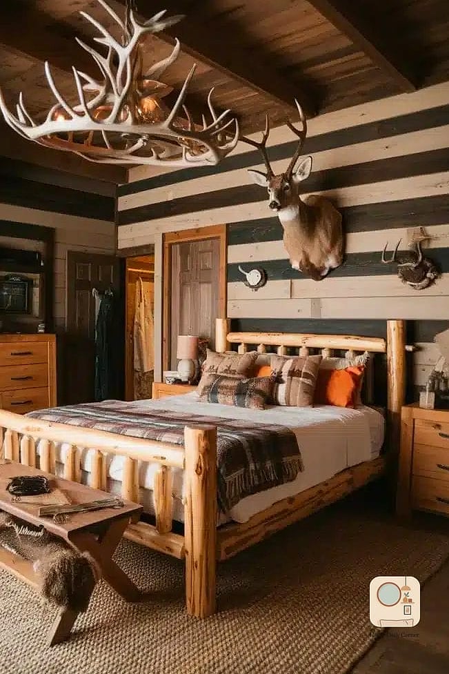 25 Western Bedroom Decor Looks We're Obsessed With This Year 8 Antler or Faux Antler Accents