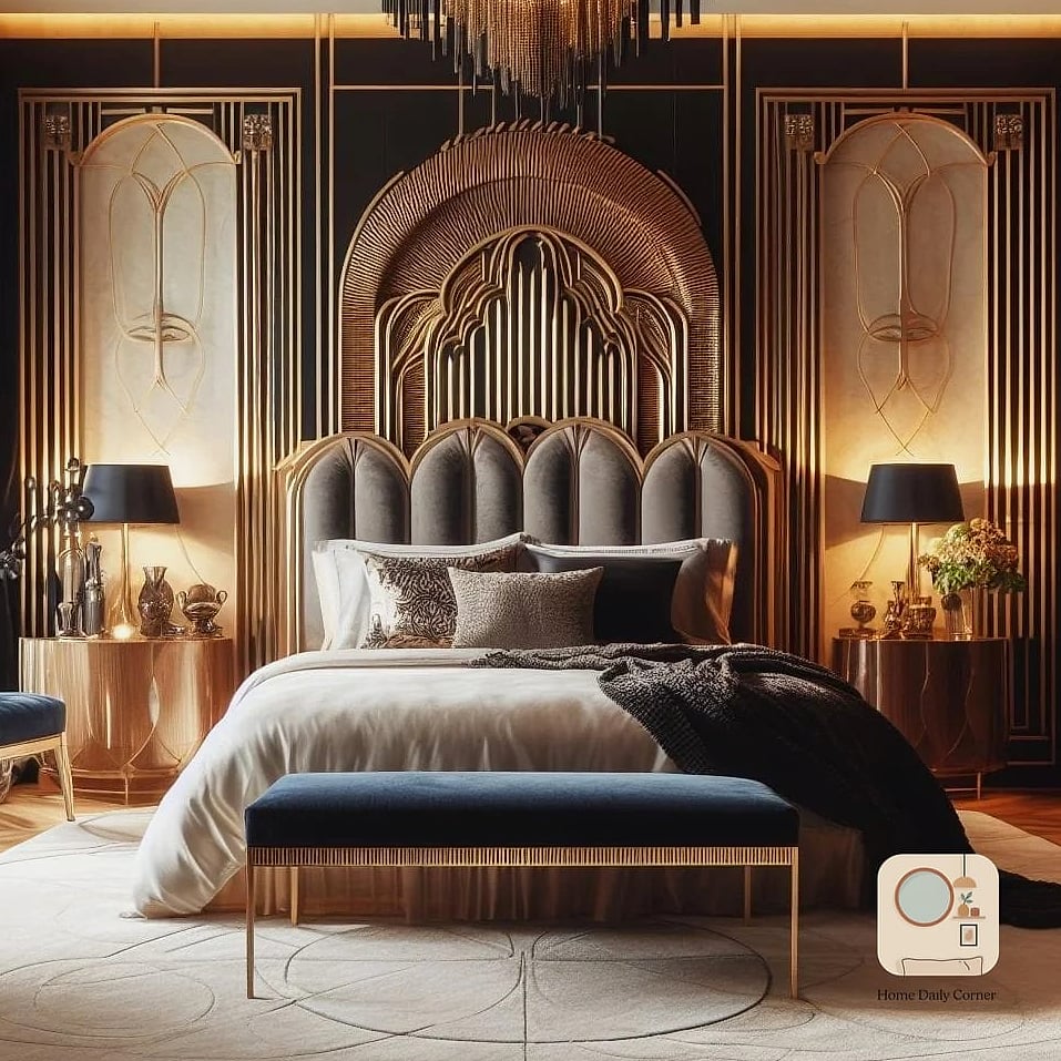 30 Cozy Bedroom Inspiration Boards You'll Want to Copy 22 Art Deco Glam