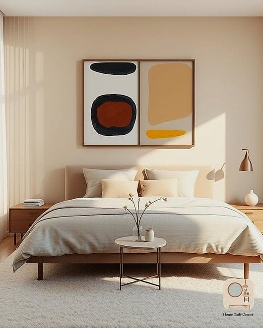 22 Bedroom Wall Decor Above Bed Designs You Need to See Right Now 18 Asymmetrical Art Cluster