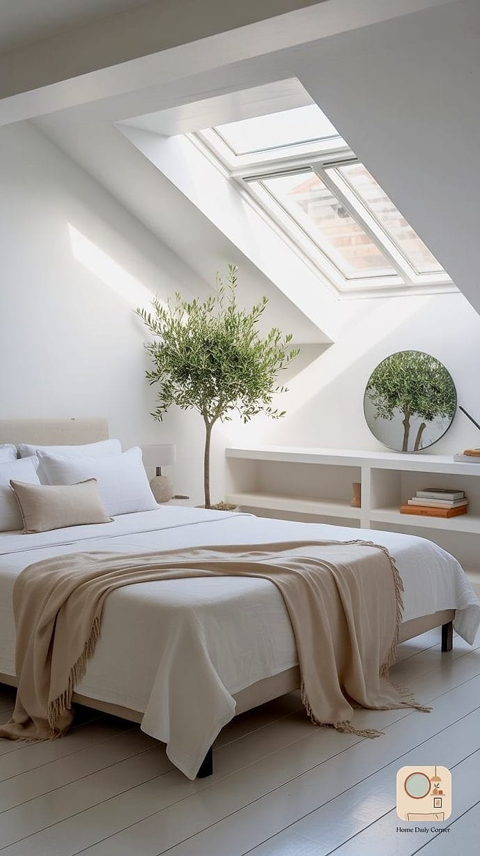 17 White Room Decor Bedroom Before and After Transformations to Inspire 18 Attic Bedroom Brightened with White Ceilings