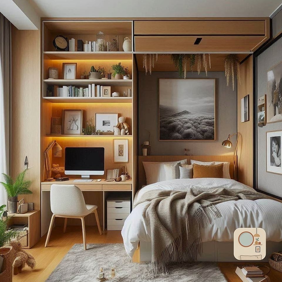 Bedroom Merges With a Home Office