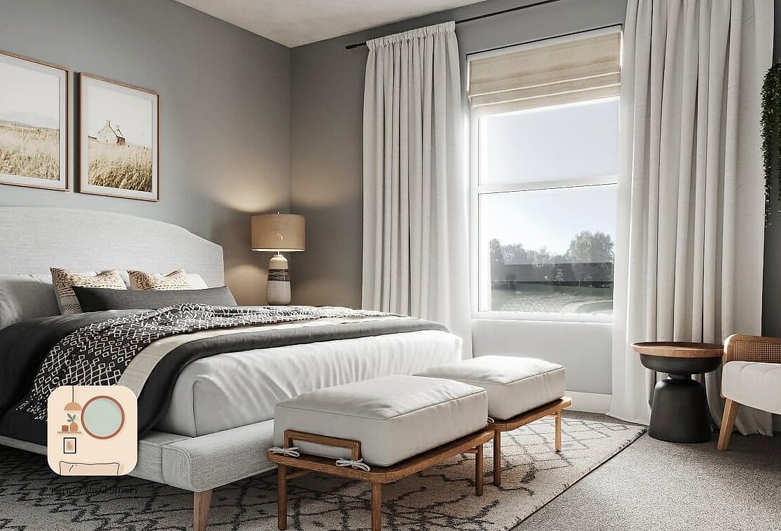A Bench or Ottoman at the Foot of the Bed
