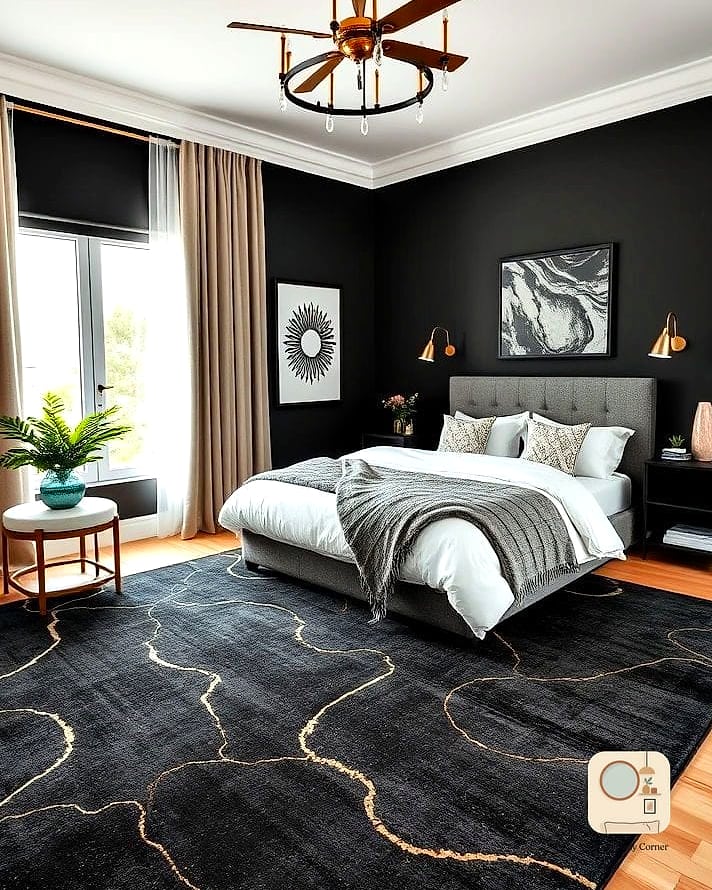Black Accent Rug