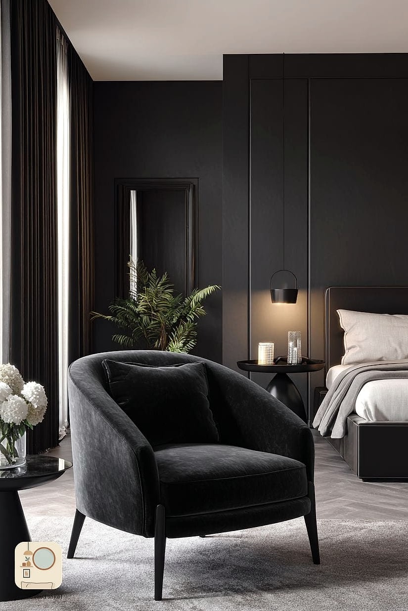 Black Accent Chair or Reading Nook