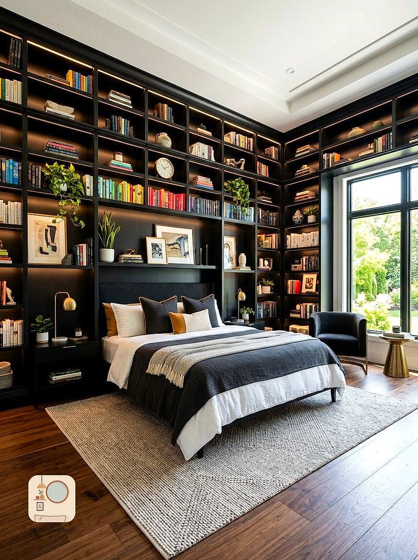 Black Built-In Shelving