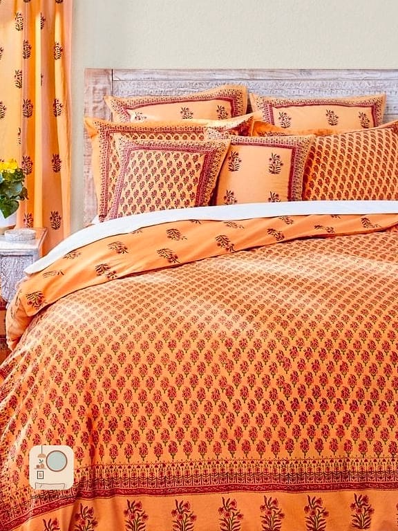 A Block-Printed Accent Wall Instead of Wallpaper