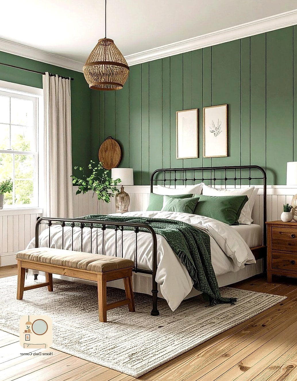 23 Farmhouse Bedroom Ideas Looks We're Obsessed With This Year 17 Board and Batten Wall Treatment
