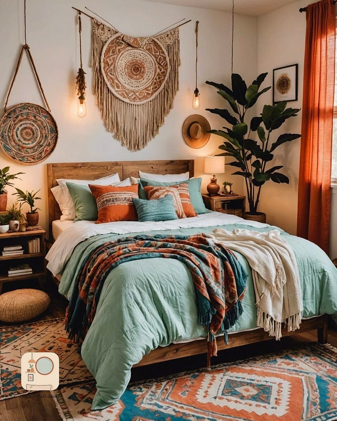 Boho-Inspired Rattan and Wood Cupboard