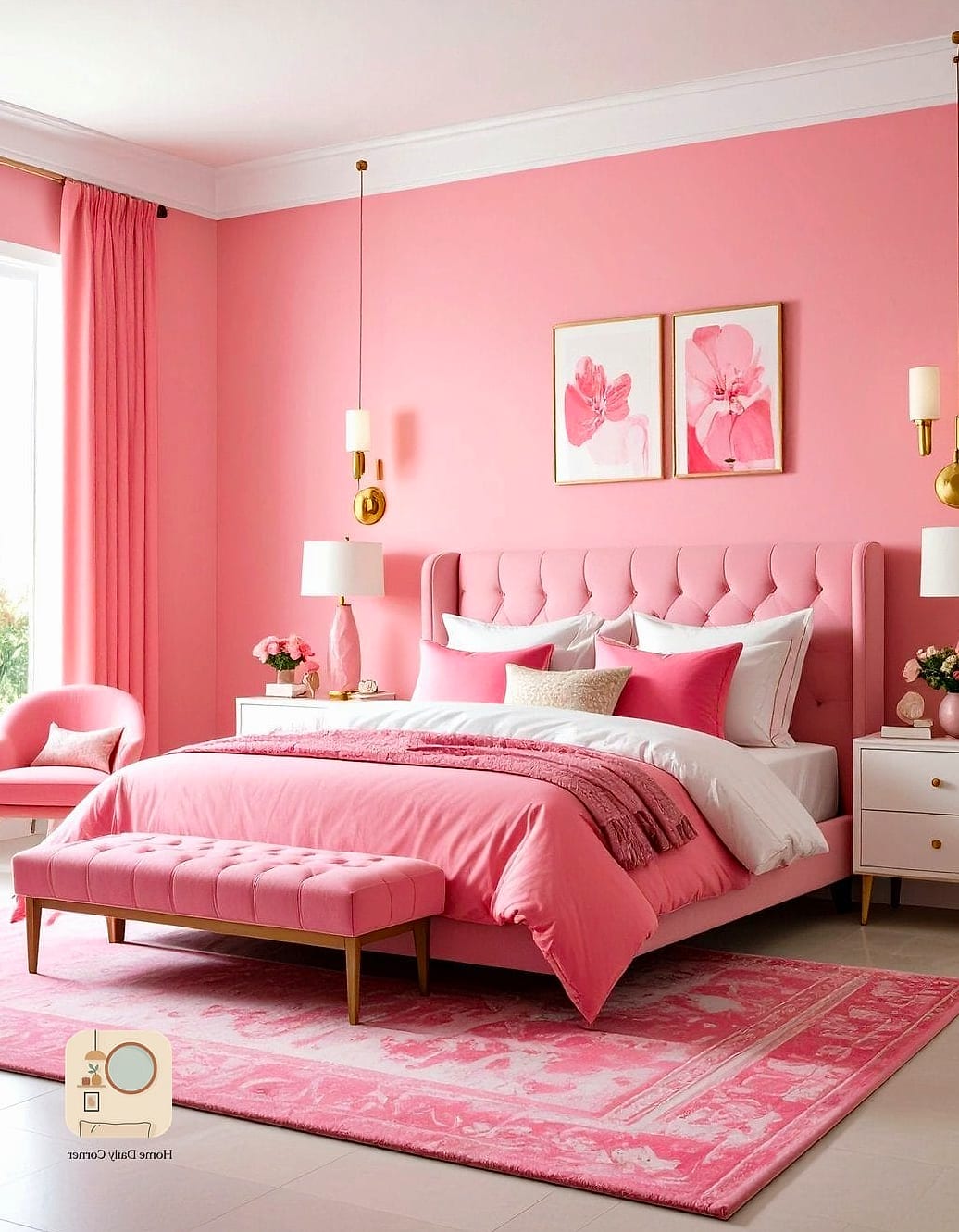 Bold Hot Pink Statement Wall