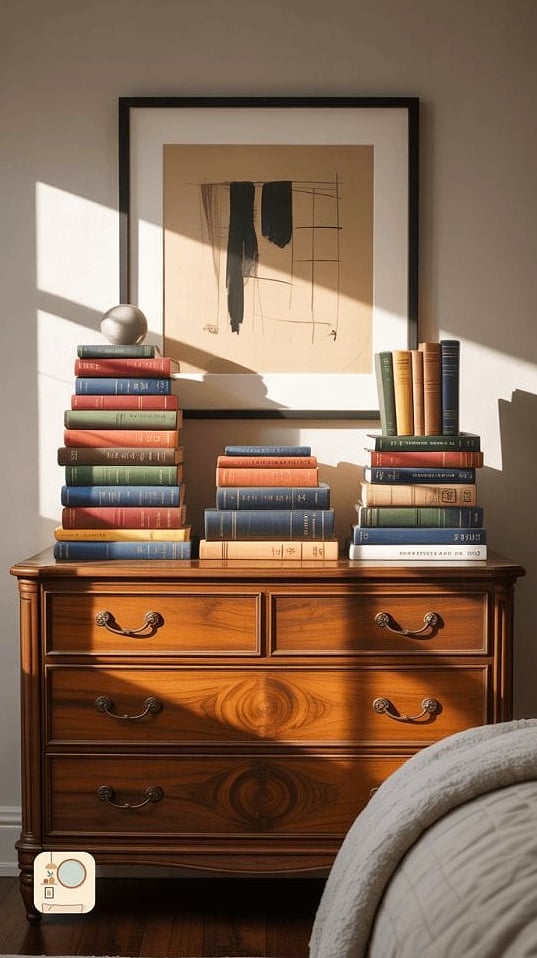 Books Stacked Horizontally as a Base