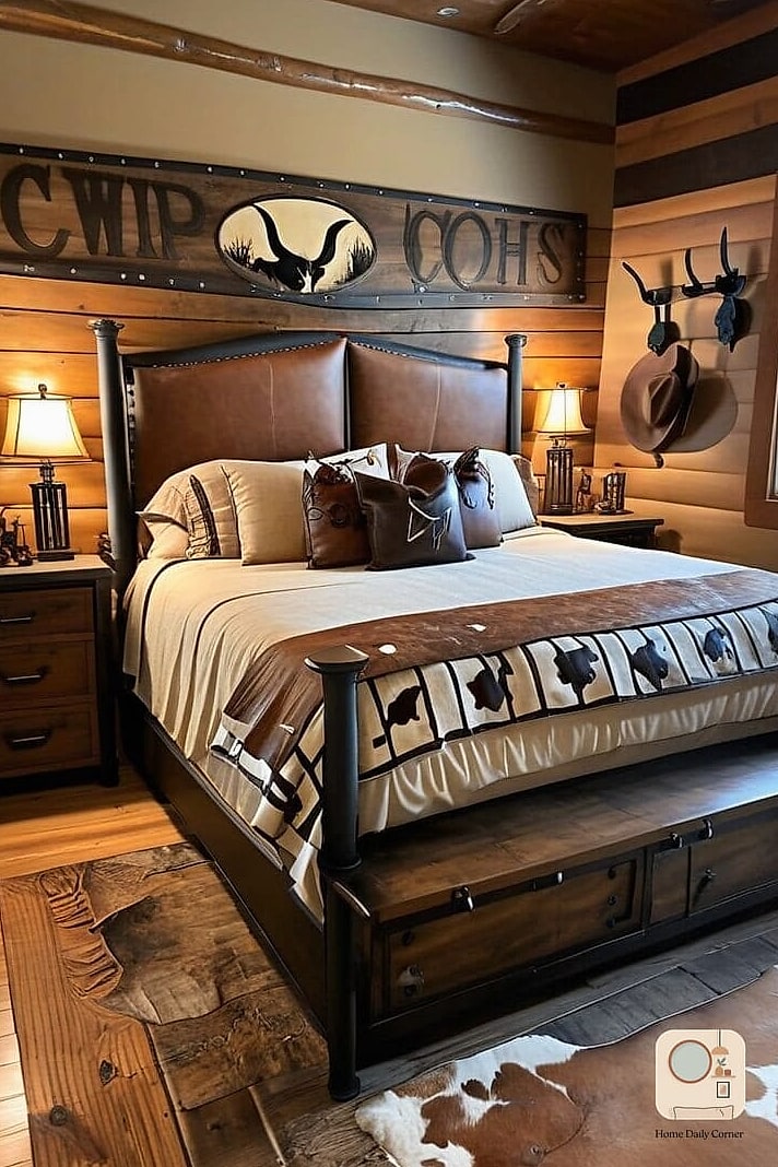 25 Western Bedroom Decor Looks We're Obsessed With This Year 17 Braided Leather Curtain Tiebacks