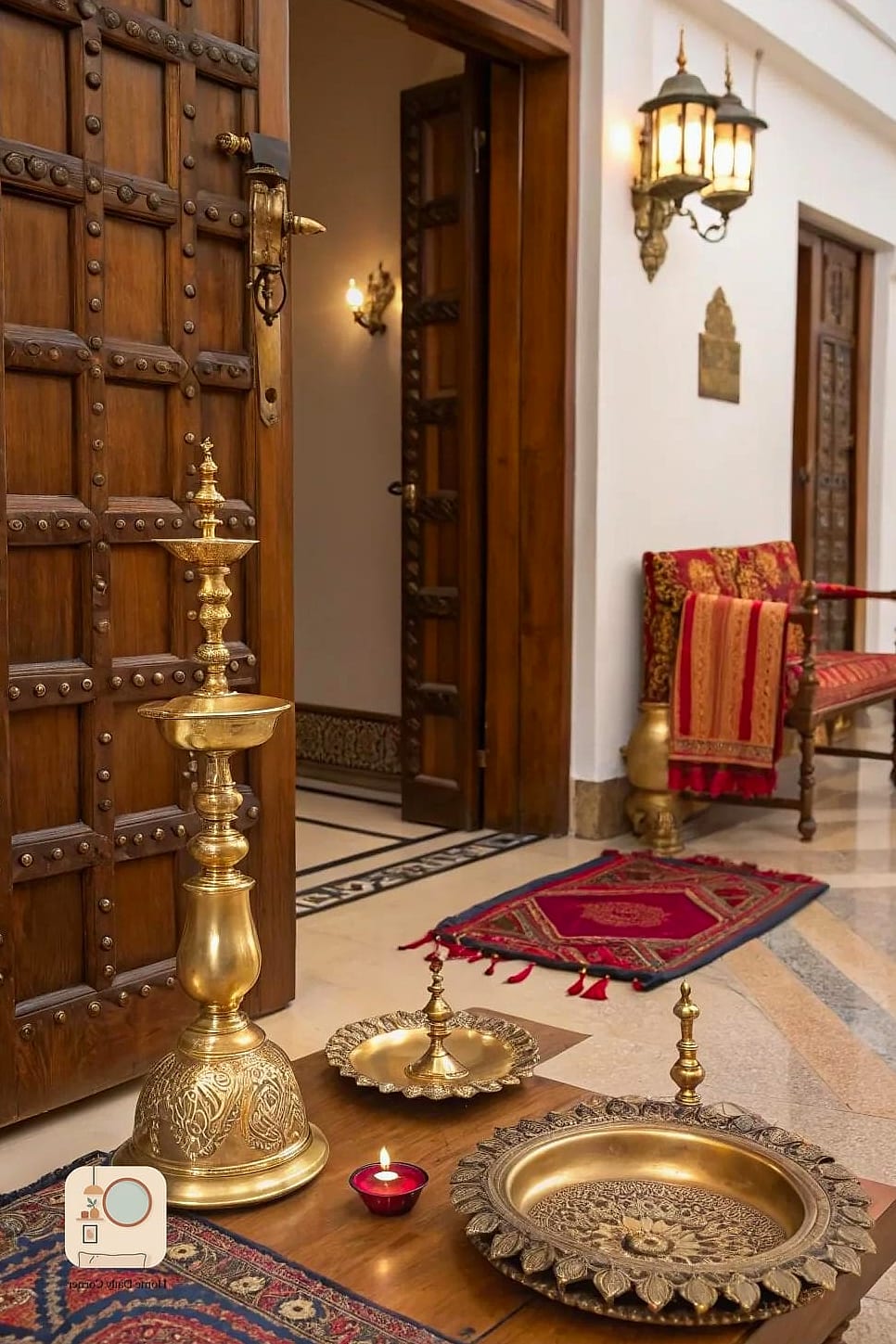 Brass Diyas and Lanterns as Ambient Lighting
