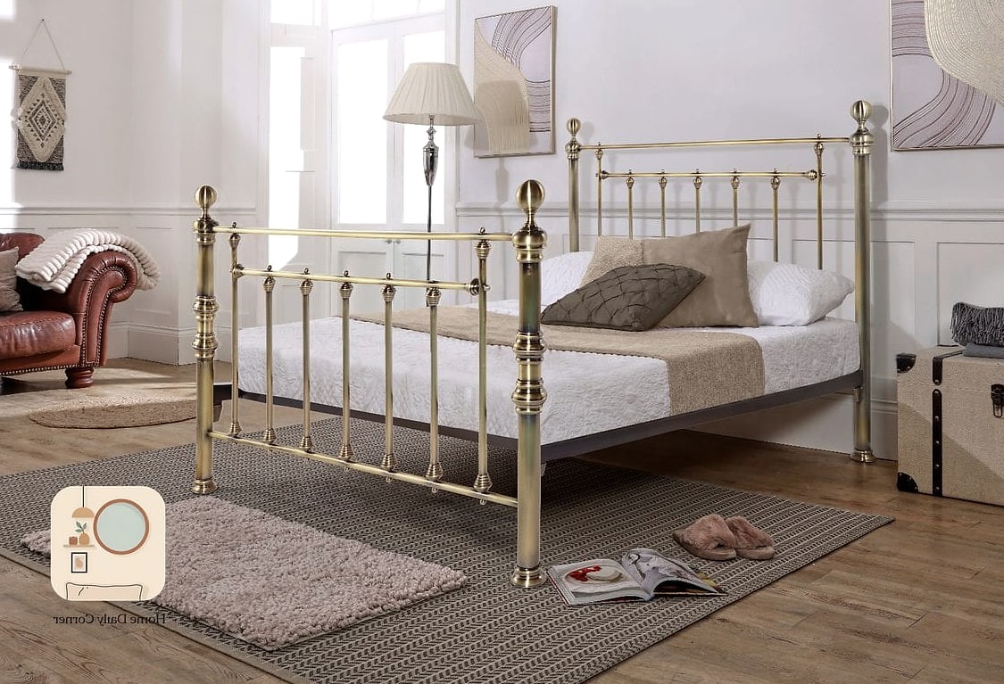 12 Metal Bed Frame Bedroom Ideas Ideas That Are Both Stylish and Practical 3 Brass Frame for a Touch of Glamour