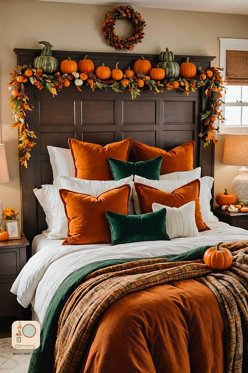 18 Fall Bedroom Decor Concepts That Are Actually Achievable on a Budget 17 Bring in Pumpkins or Gourds as Decor Accents