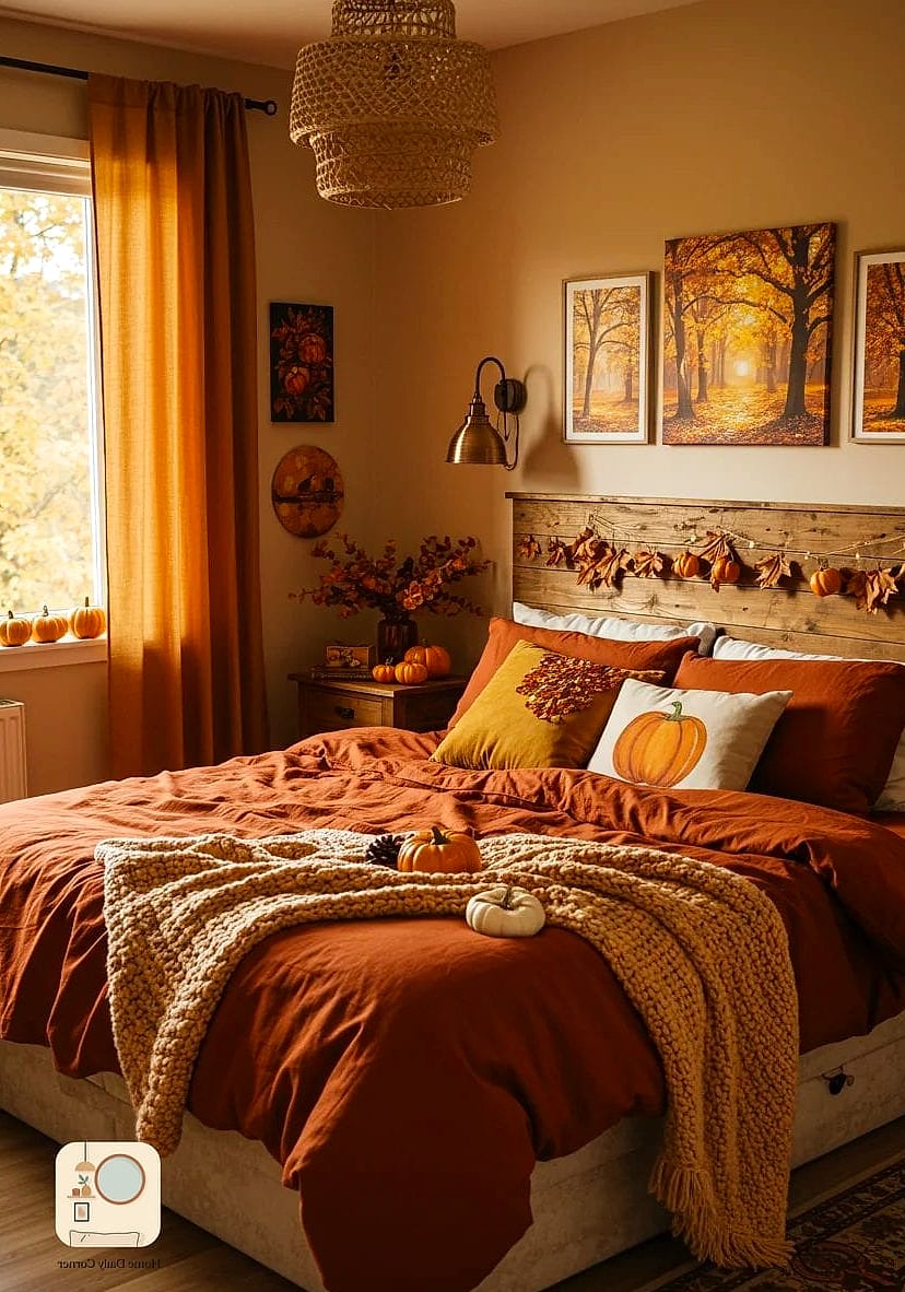 18 Fall Bedroom Decor Concepts That Are Actually Achievable on a Budget 5 Bring In a Warm-Toned Area Rug