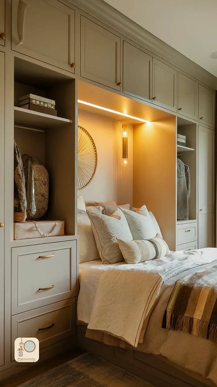 Built-In Closet with Glass Doors