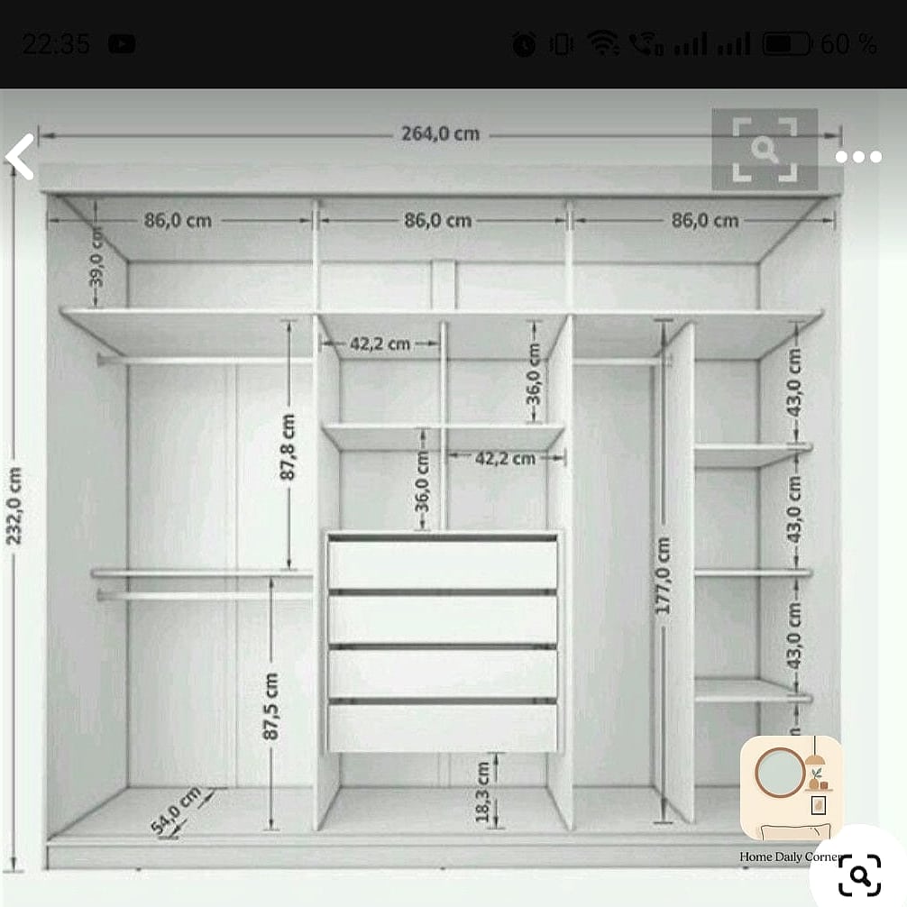 Built-In Wall Cupboards Around the Bed