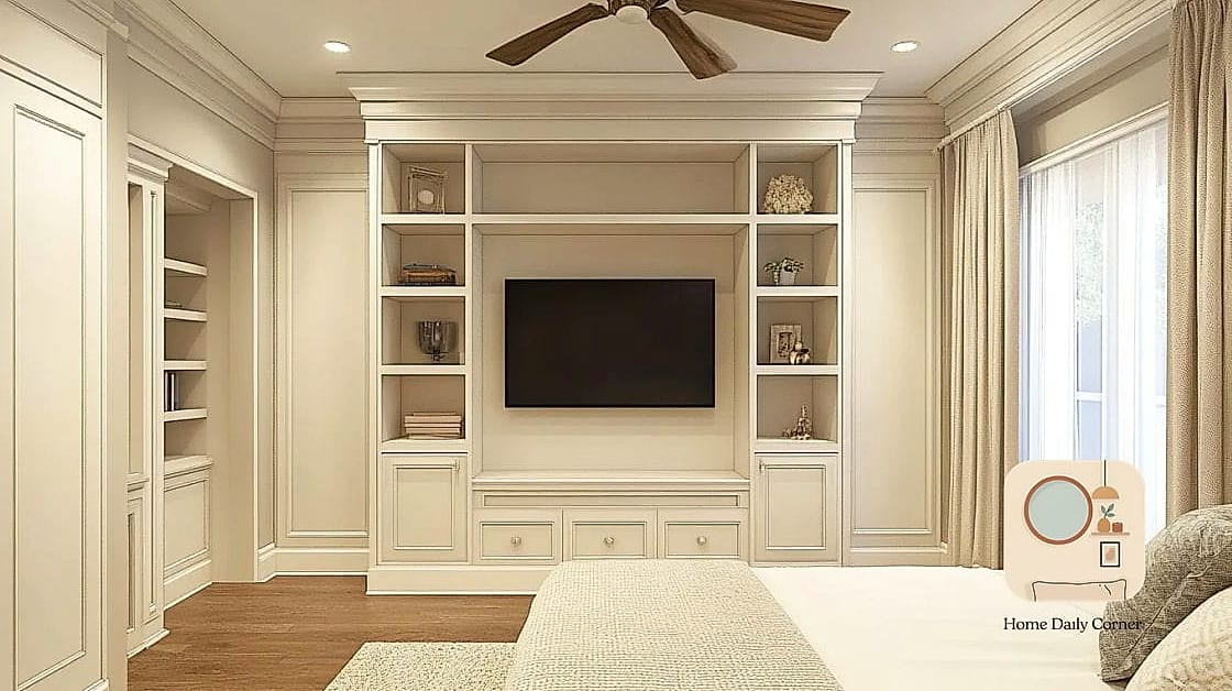 Built-In TV Wall with Shelving