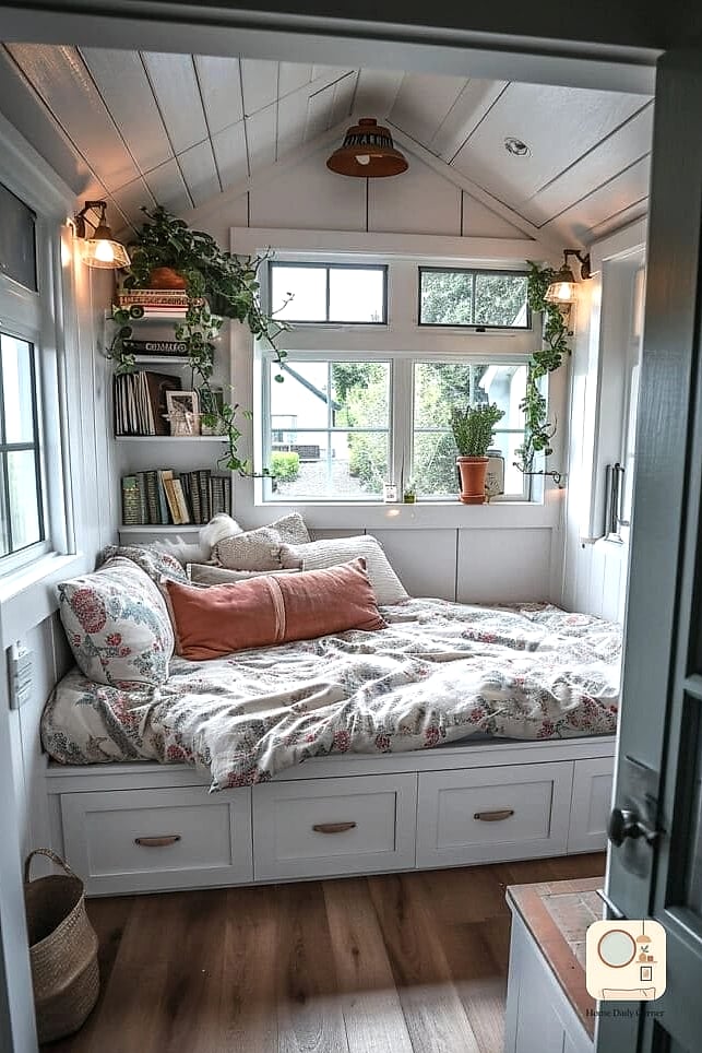 Built-In Window Seats with Hidden Storage