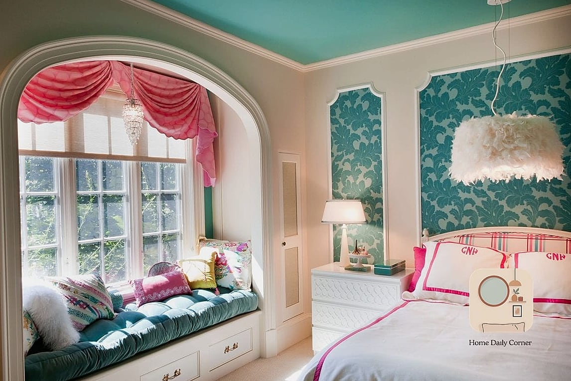 10 Girl Bedroom Designs For Kids Tips From Top Interior Designers 6 Built-In Window Seat with Storage