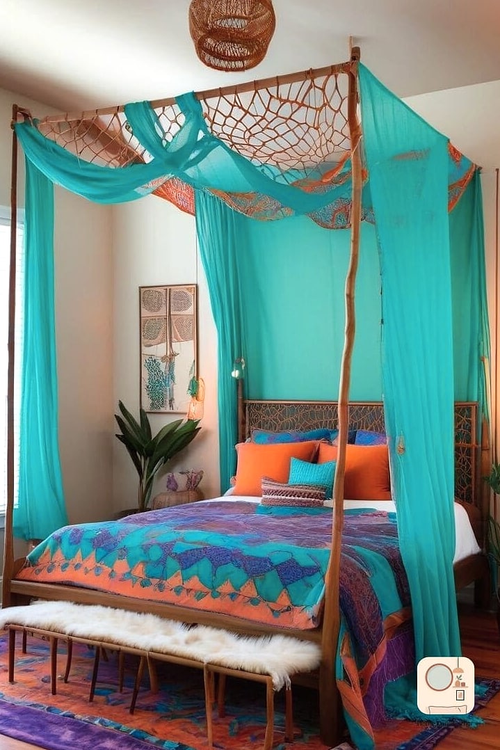 Go for a Canopy Bed Frame Without the Heavy Drapery