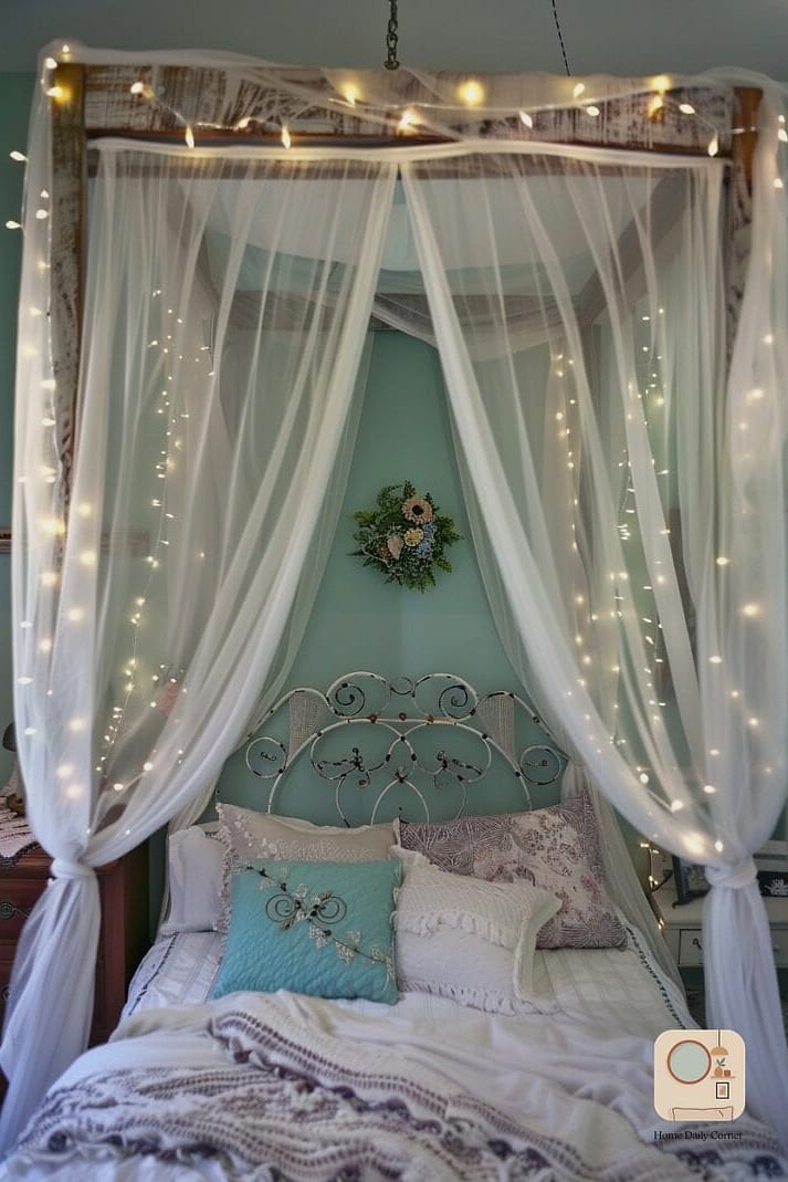 Canopy Curtains Around the Bed