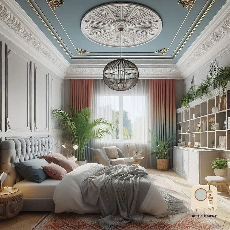 30 Cute Bedroom Ideas Tips From Top Interior Designers 23 Ceiling Detail or Painted Ceiling