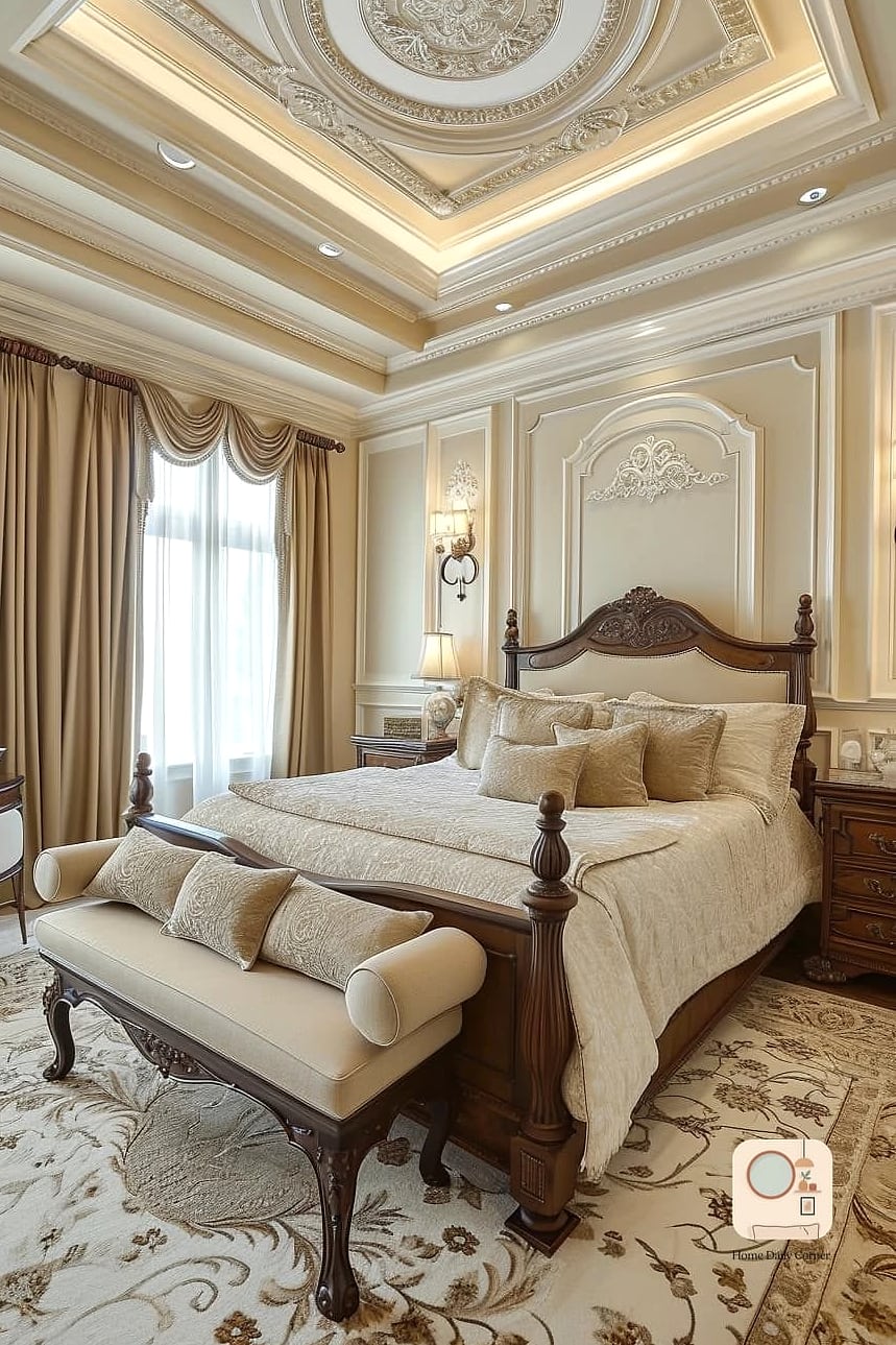 Ceiling Detail with Wood Beams or Molding