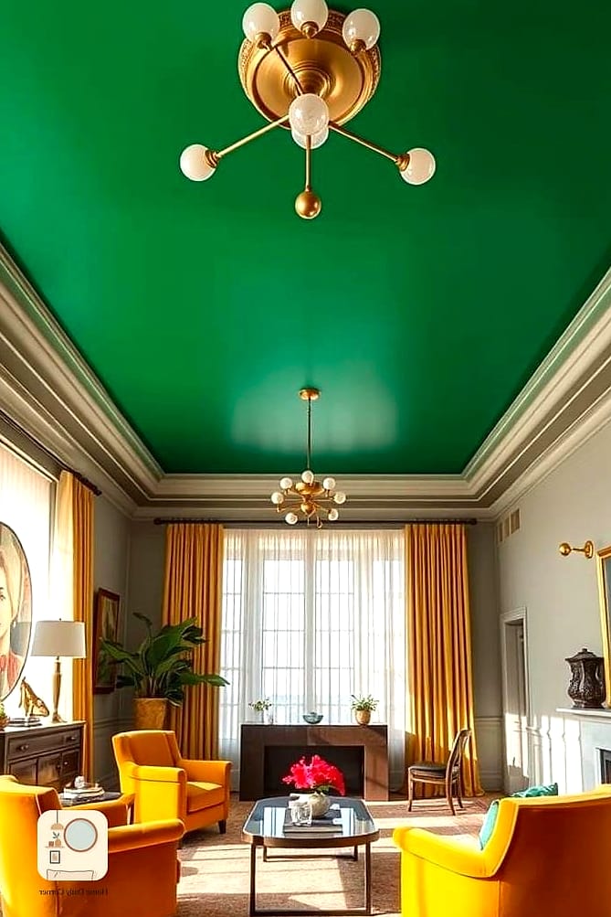 Ceiling Painted a Moody Color