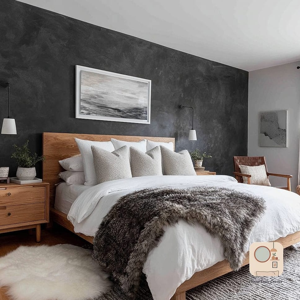 Charcoal Walls with White Trim