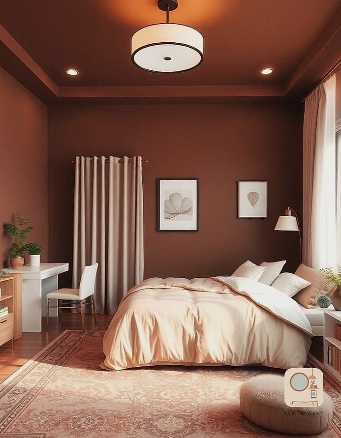 Chocolate Brown with Cream Accents