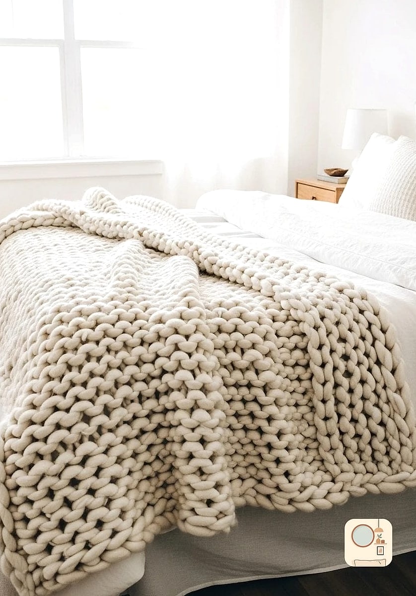 A Chunky Knit Throw Pillow