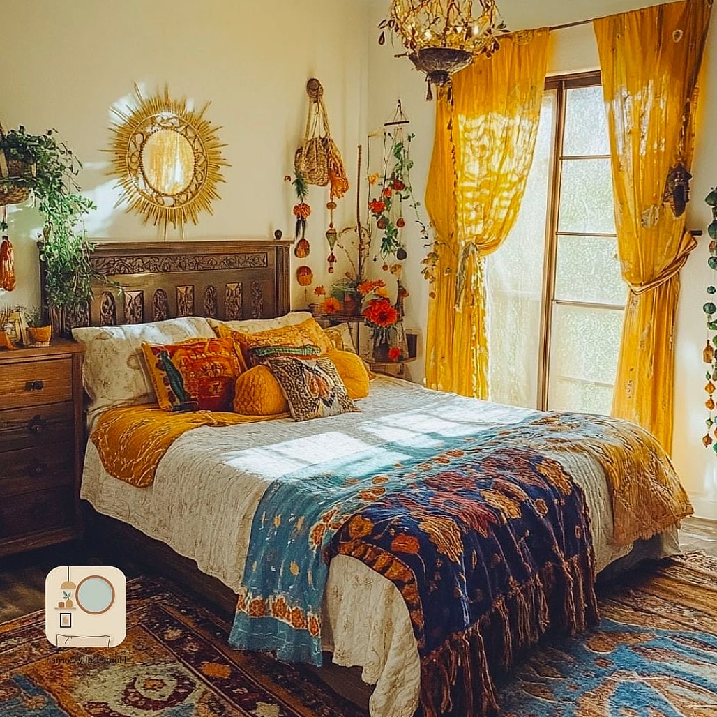 22 Beautiful Bohemian Bedroom Decor Inspiration Photos Worth Saving 17 A Collection of Vintage Mirrors