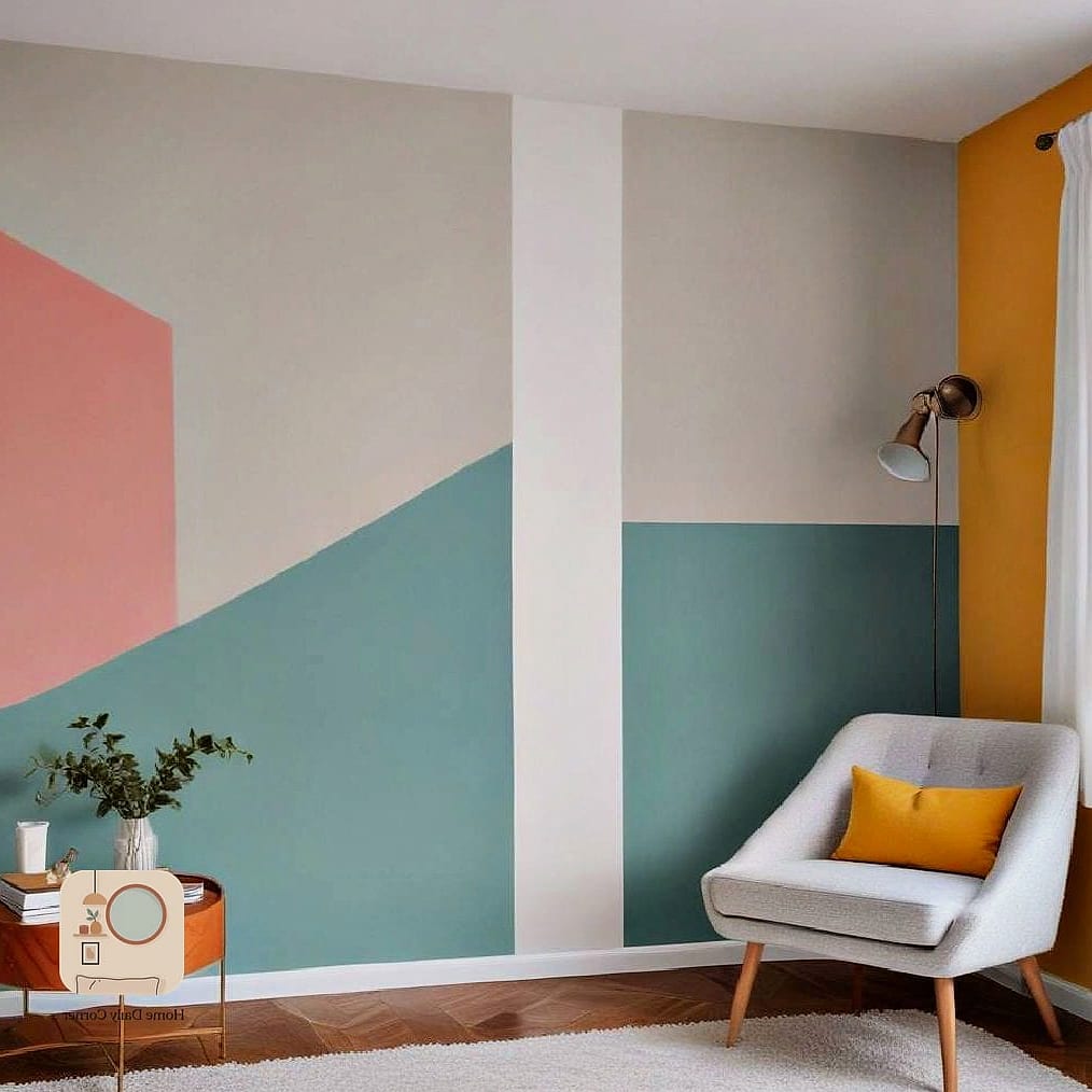 10 Creative Wall Painting Ideas Bedroom Unique Ideas You Haven't Seen Before 2 Color Blocking in Unexpected Shapes