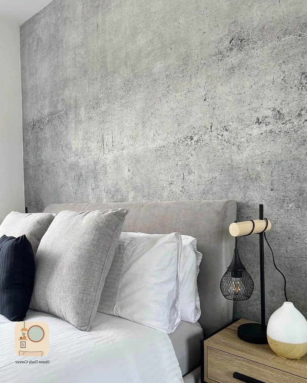Concrete-Look Grey Accent Wall