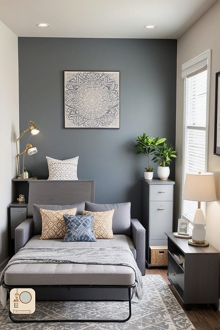 16 Guest Bedroom Decor Designs That Maximize Style and Function 6 Convertible Sleeper Sofa Zone