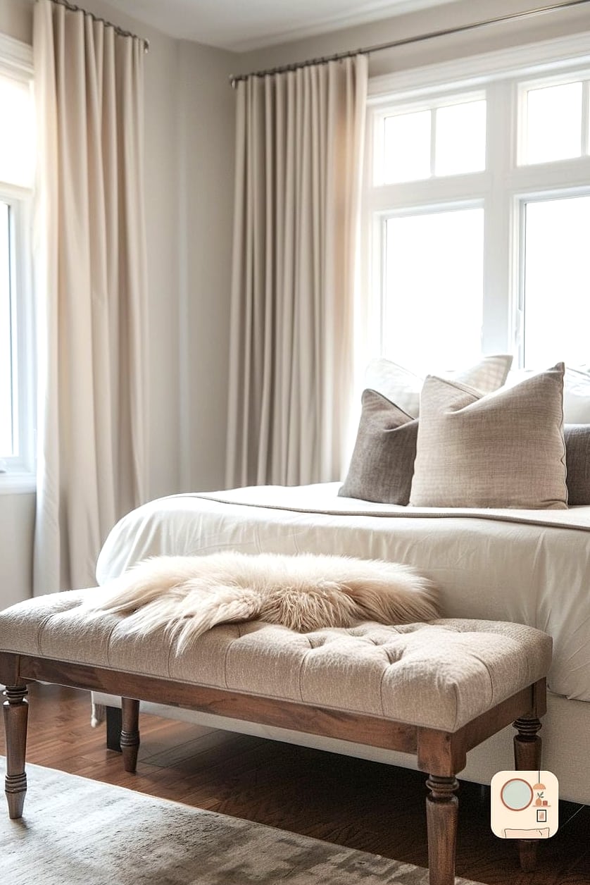 A Cozy Bench at the Foot of the Bed