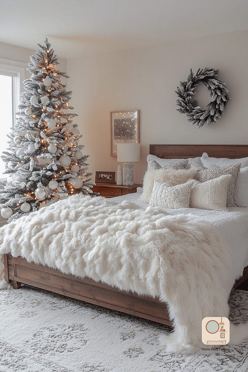 A Cozy Faux Fur Throw at the Foot of the Bed